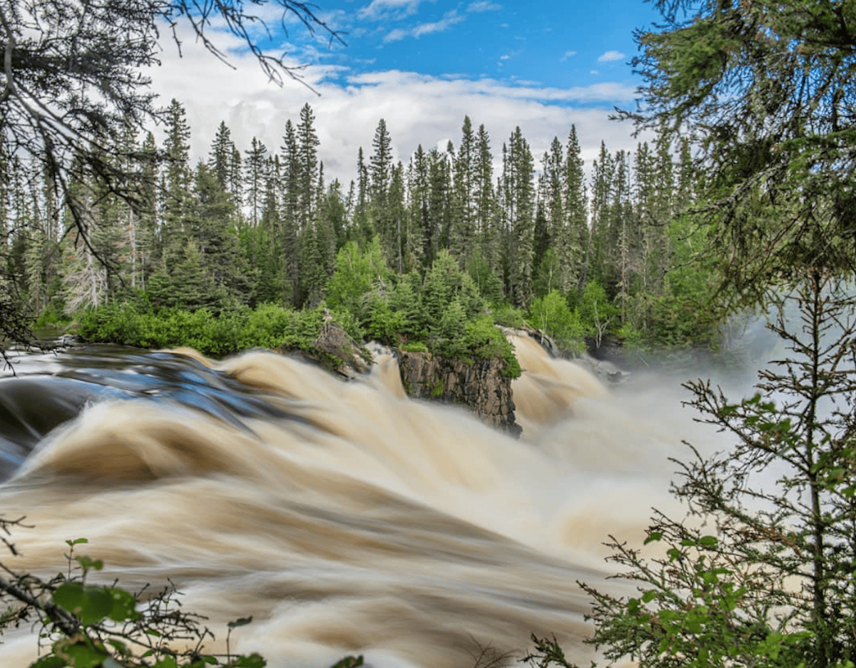 Kwasitchewan Falls in Manitoba.