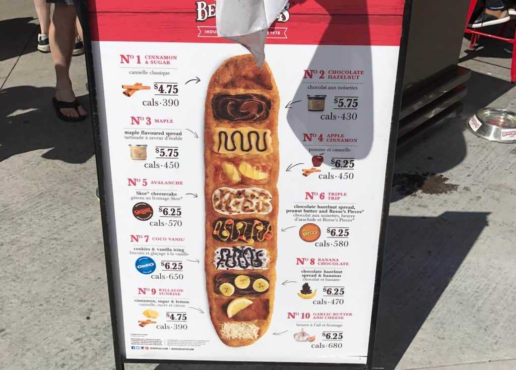 Beavertail Menü, Ottawa, Kanada