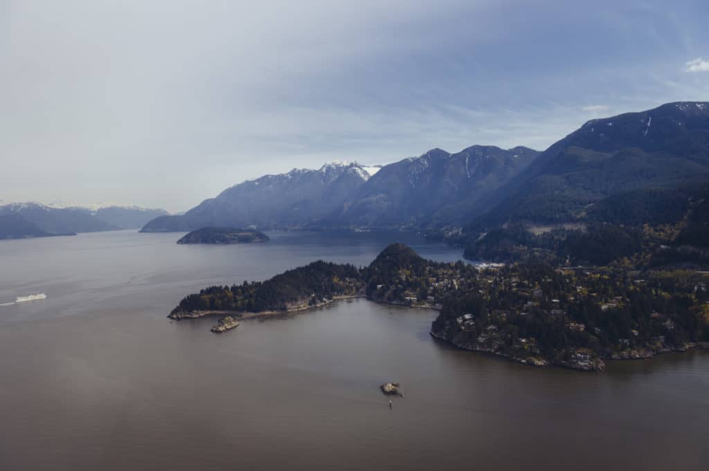 Blick auf den Howe Sound in West Vancouver, Kanada