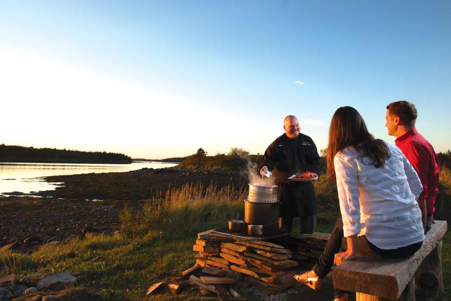 Argyler Lodge Lobster Boil bei Sonnenuntergang