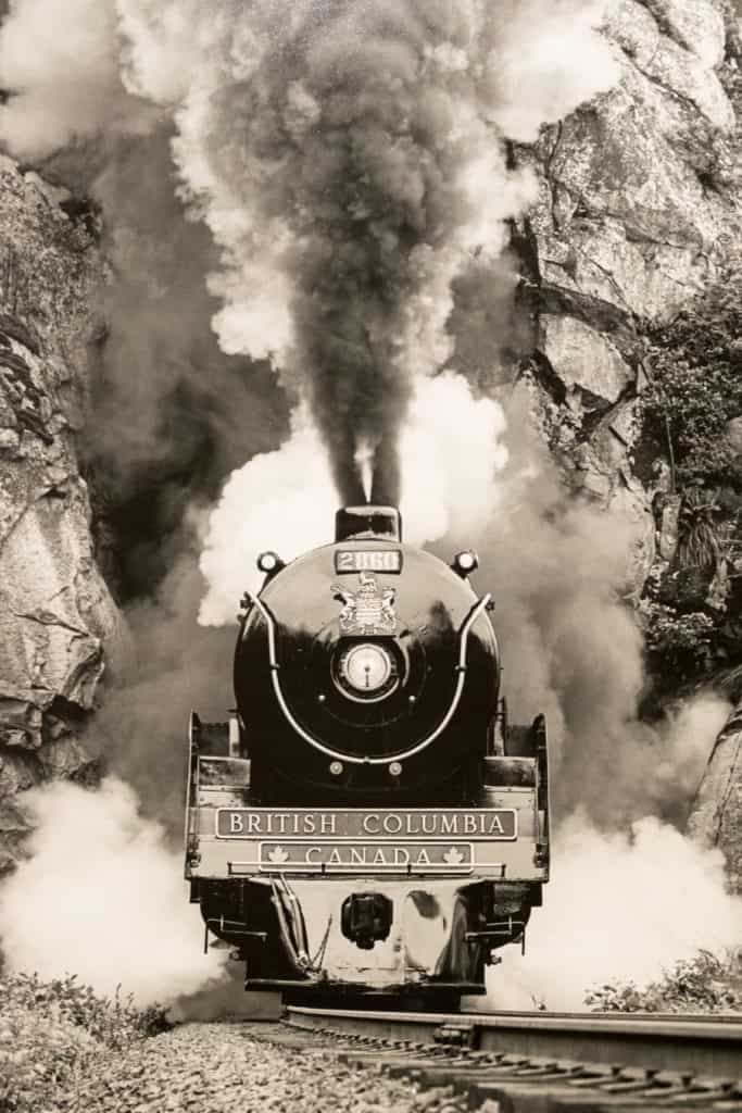 historische Eisenbahn in British Columbia