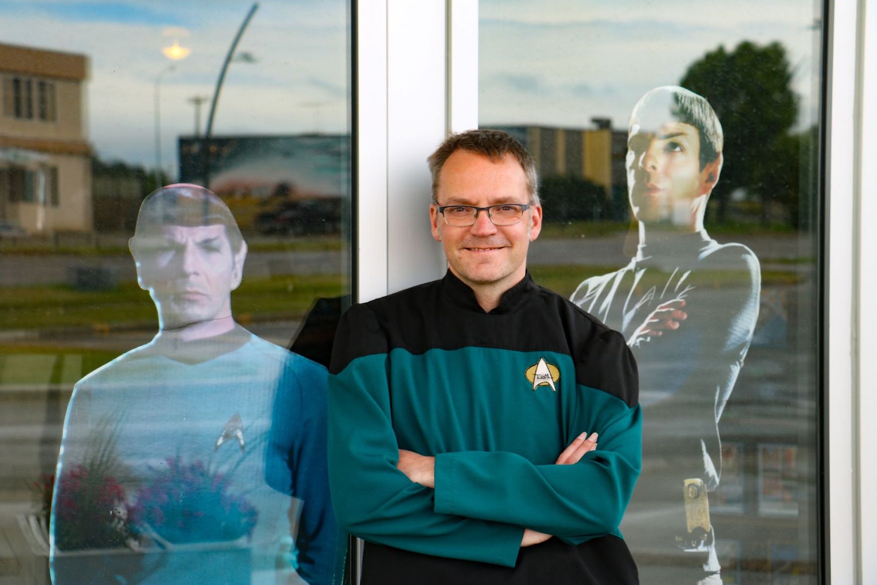 Autor Jörg Michel vor Star Trek Museum in Vulcan
