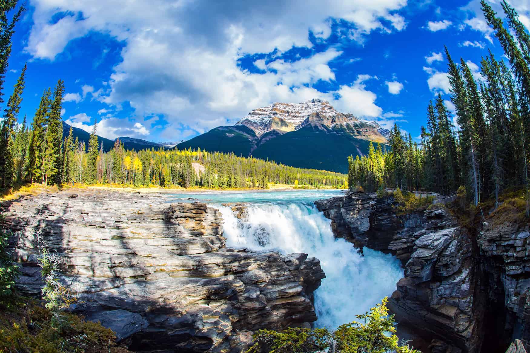 Athabasca Falls, wunderschöne Wasserfälle in Alberta