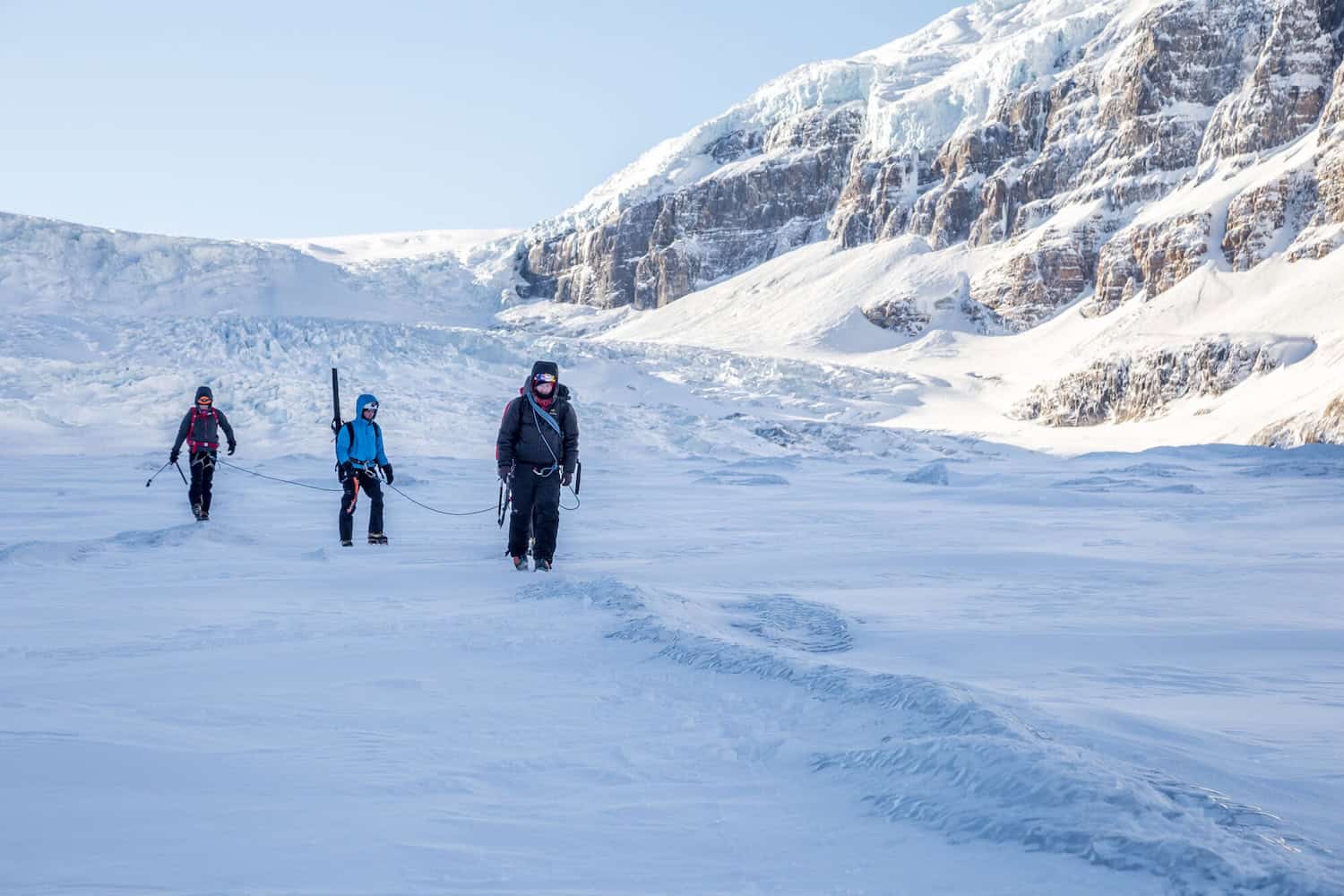 Icewalk auf dem Athabasca Gletscher.