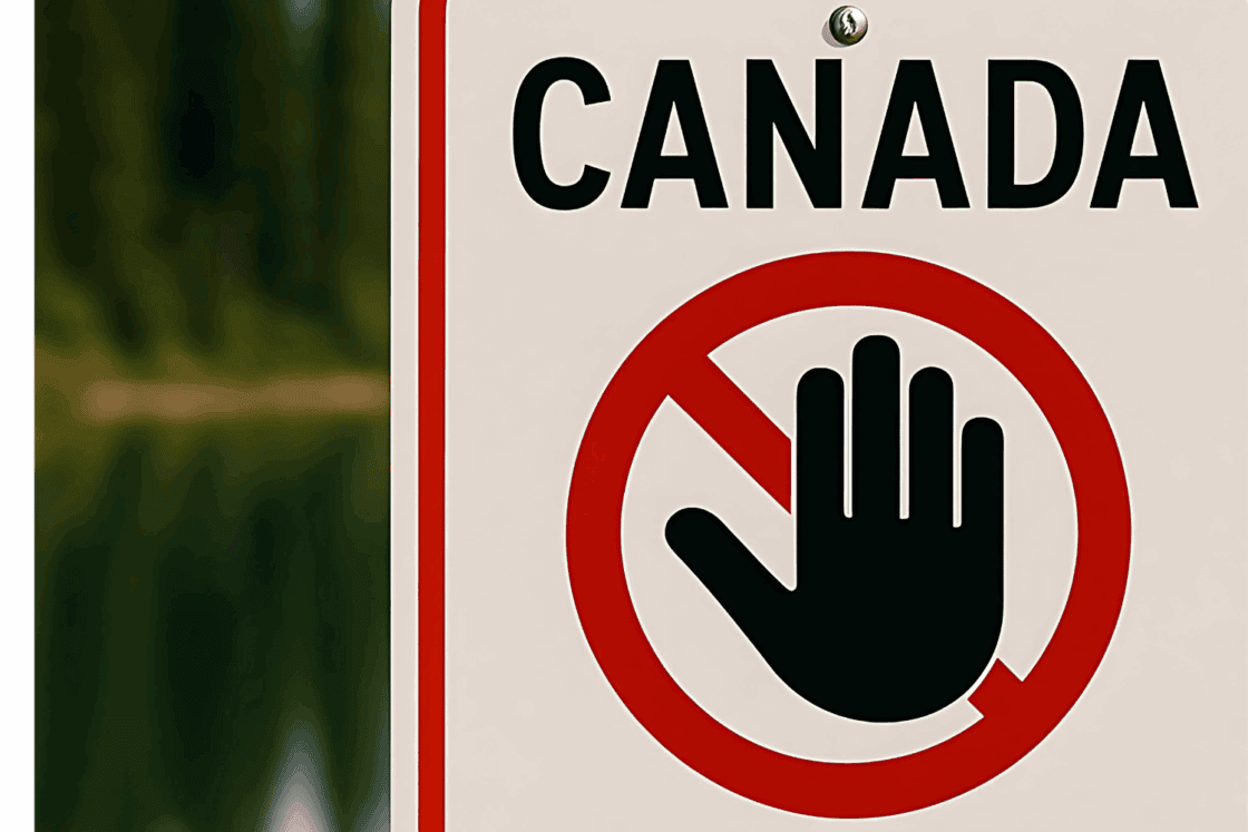 Schild mit der Aufschrift "Canada No-Gos"