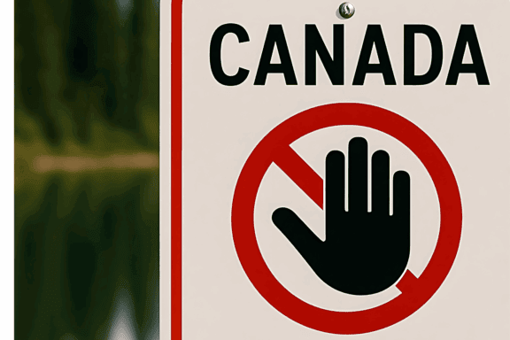 Schild mit der Aufschrift "Canada No-Gos"