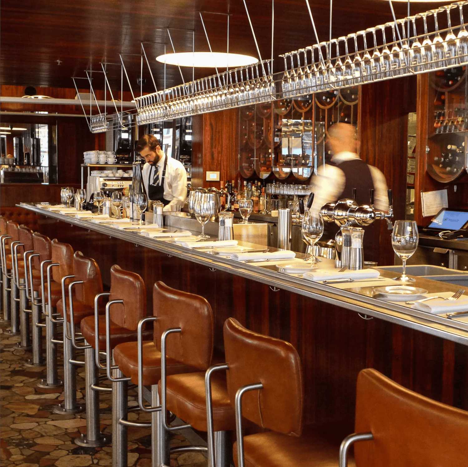 Bar im Restaurant Leméac in Montreal.