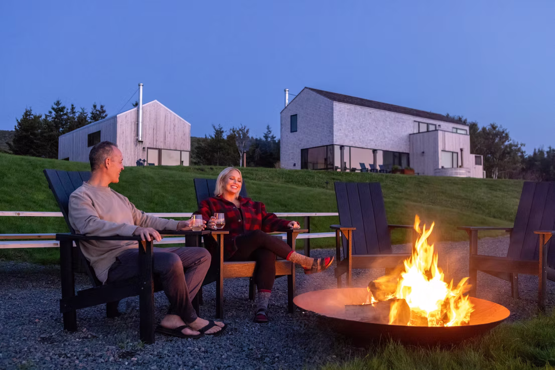 Feuerstelle der Bunkies in Nova Scotia.