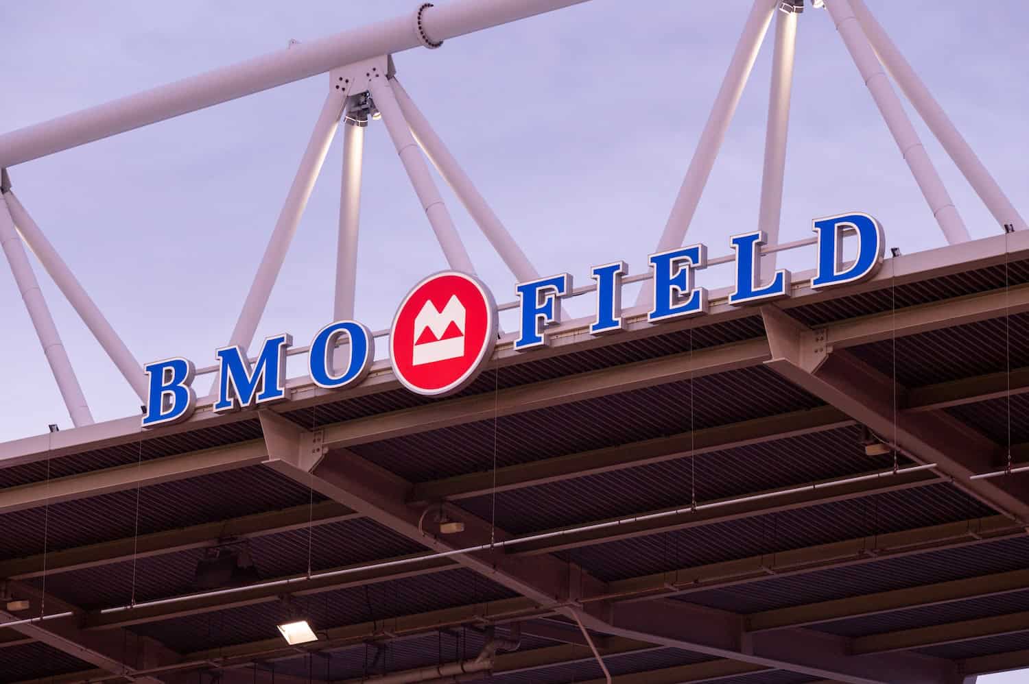 Logo des Fußballstadion BMO Field in Toronto.